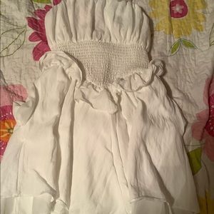 White ruffled romper